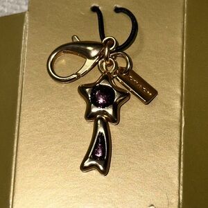 Coach shooting star 💫 charm gold and black cherry New